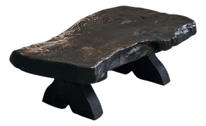 Sculptural Live Edge Coffee Table in Dark Stained Wood Europe 1960s, 1950s