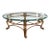 Vintage Hollywood Regency Gilt Metal Oval Glass Coffee Table For Sale