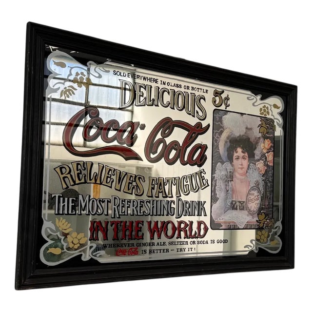 Vintage Coca Cola Advertising Mirror, 1980s For Sale