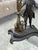 Rococo Revival Figural Spelter and Etched Glass Trumpet Vase, Antique For Sale - Image 13 of 16