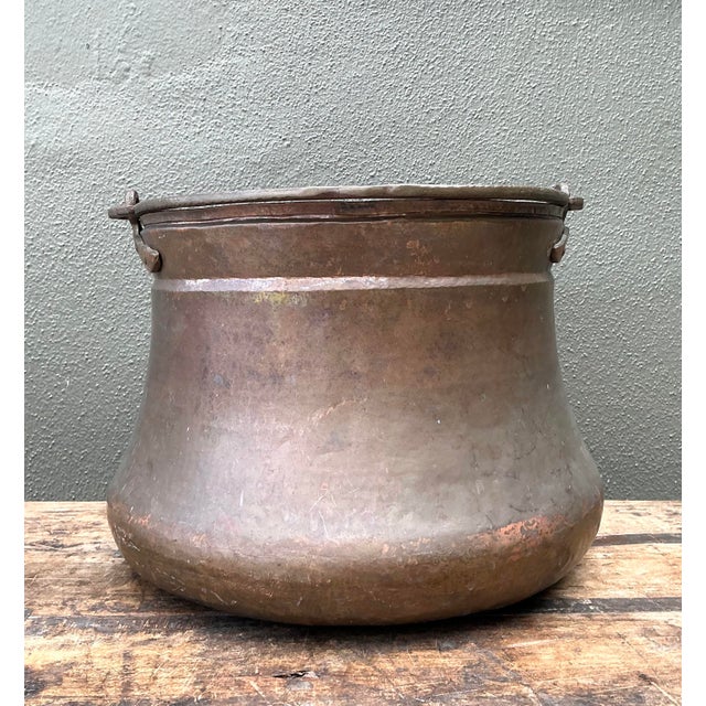 Vintage 19th Century Copper Cauldron For Sale - Image 4 of 12