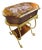 One-of-a-Kind Vintage Accent Table With 18k Gold Foil, Hand-Painted Floral & Bird Motif For Sale