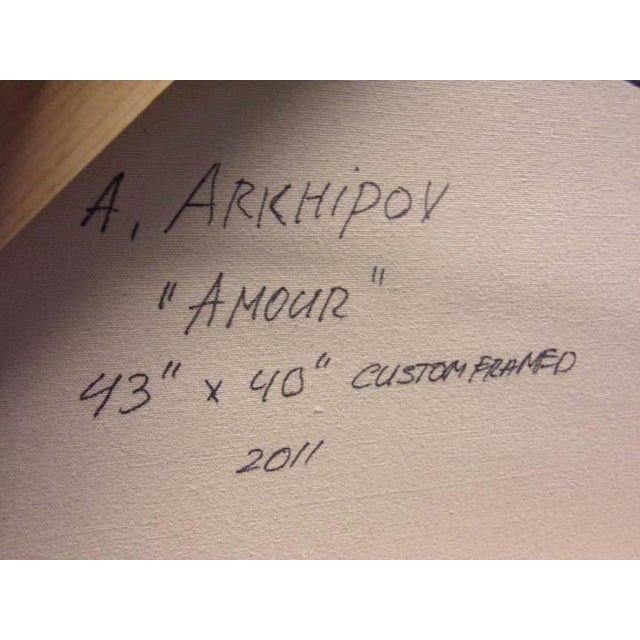 Anton Arkhipov "Amour" Hand Signed Original Painting Custom Framed by Artist For Sale In Denver - Image 6 of 6