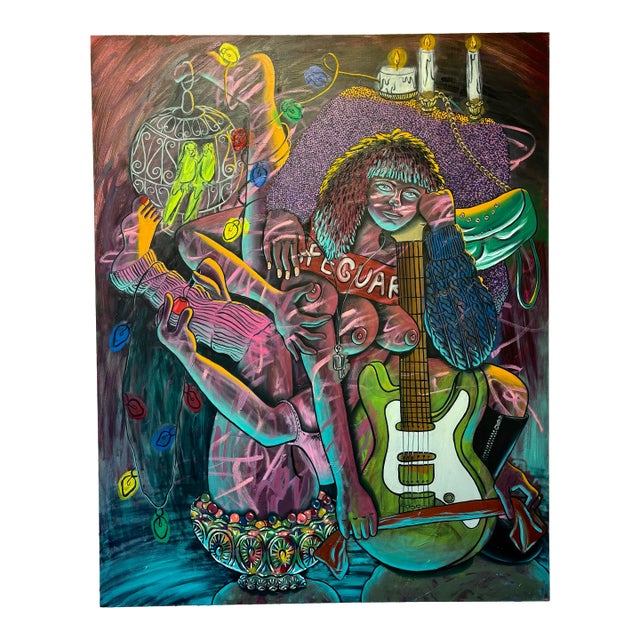 Large Contemporary Surreal Feminine Grotesque Oil Painting by Lindsey Kircher For Sale