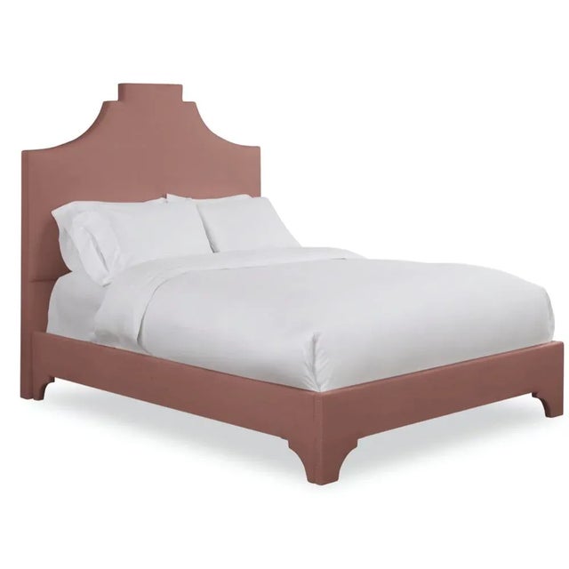 Modern Nadine King Headboard, Blush Velvet For Sale - Image 3 of 5