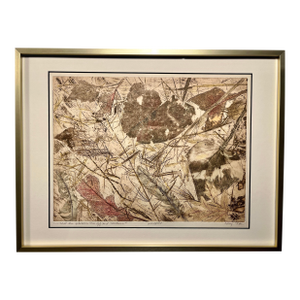 1976 Original Monoprint "What the Seasons Tear Off and Condemn" Signed, Framed