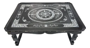 Vintage Chinese Black Lacquer Mother-of-Pearl Inlaid Low Kang Table