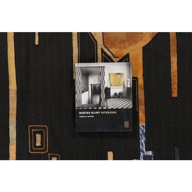 Black Rug & Kilim’s Contemporary Tapestry With Golden Sunset Accents in Black & Orange For Sale - Image 8 of 10