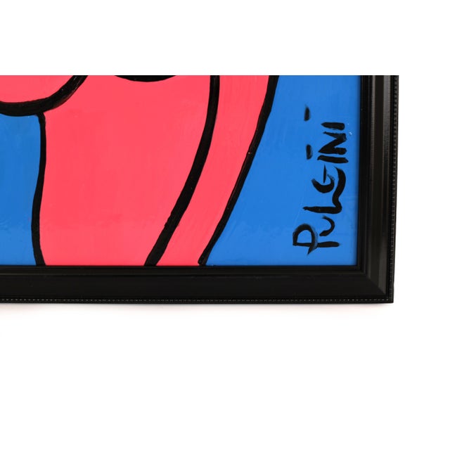 Thomas Pulgini Blue Girl Pop Art Oil Painting For Sale - Image 6 of 7