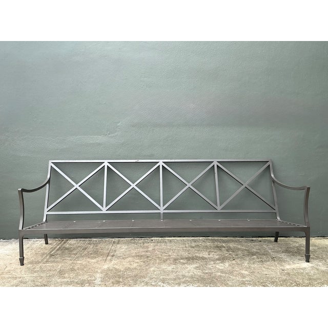 Vintage McKinnon and Harris “Beaufort” Cast Aluminum Sofa For Sale - Image 11 of 14