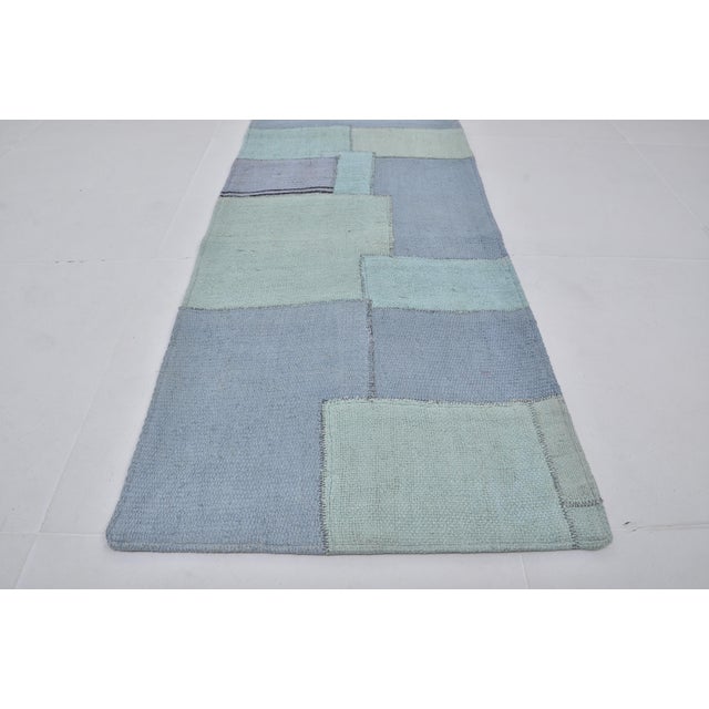 1960s Mid 20th Century Turqouise Tribal Anatolian Runner For Sale - Image 5 of 10