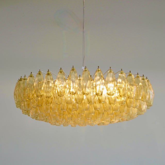 Large Round Polyhedron Glass Pendant Light by Carlo Scarpa for Vetri Murano, 1990s For Sale - Image 9 of 9