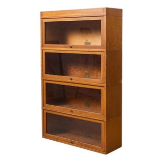 Mid 20th Century Barrister Oak Antique Lawyers Book Shelf by Globe-Wernicke For Sale