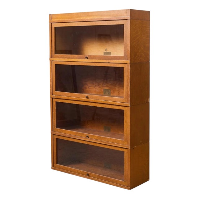 Mid 20th Century Barrister Oak Antique Lawyers Book Shelf by Globe-Wernicke For Sale