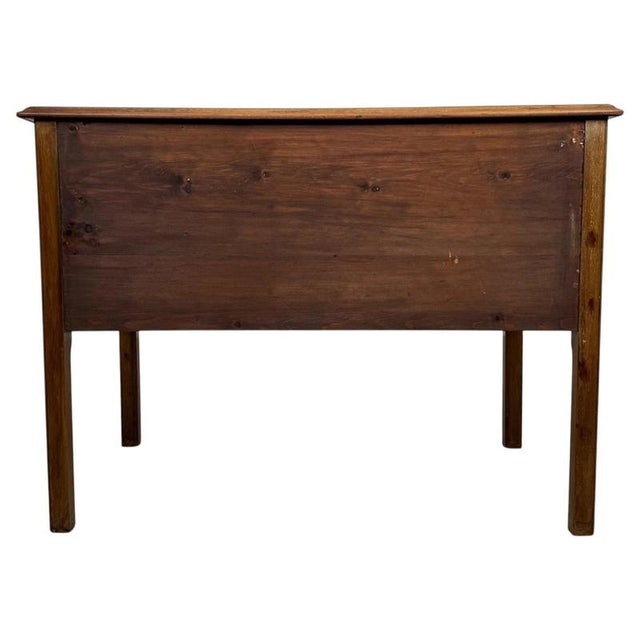 Red Early 20th Century English Mahogany Writing Table with Leather Top For Sale - Image 8 of 12