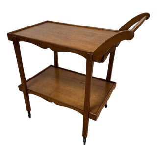 Antique Hand Carved Wooden Drink Cart For Sale