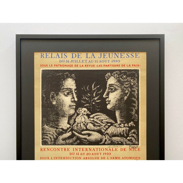 This Pablo Picasso very rare vintage 1950 hand signed Mourlot fine art lithograph print " Les Partisans De La Paix "...