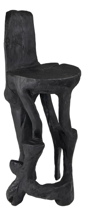 Makha Wood Sculptural Bar Chair by Logniture