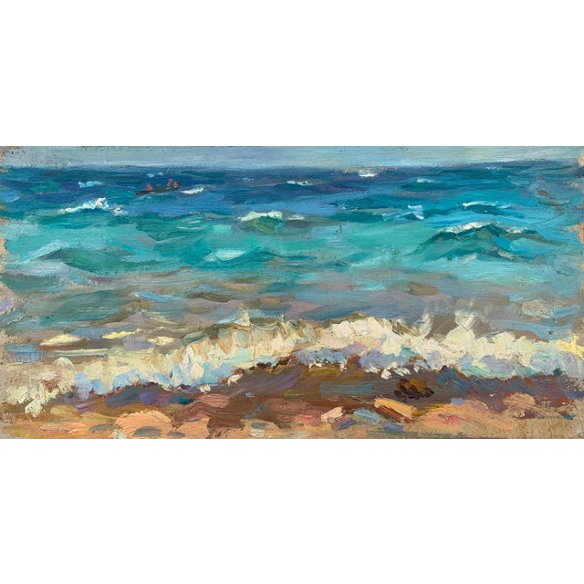 Original Seascape Oil Painting, Ukrainian Artist, 1962 For Sale