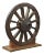 Antique Wood Wheel on Display Stand | Eclectic Western Décor Patio | Rustic Farmhouse Country Style Accent Piece | Unique Distressed Aged For Sale