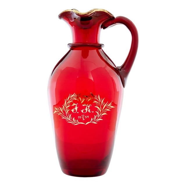 Mid 20th Century Gilt Art Glass Jug by Monica Bratt, 1954 For Sale