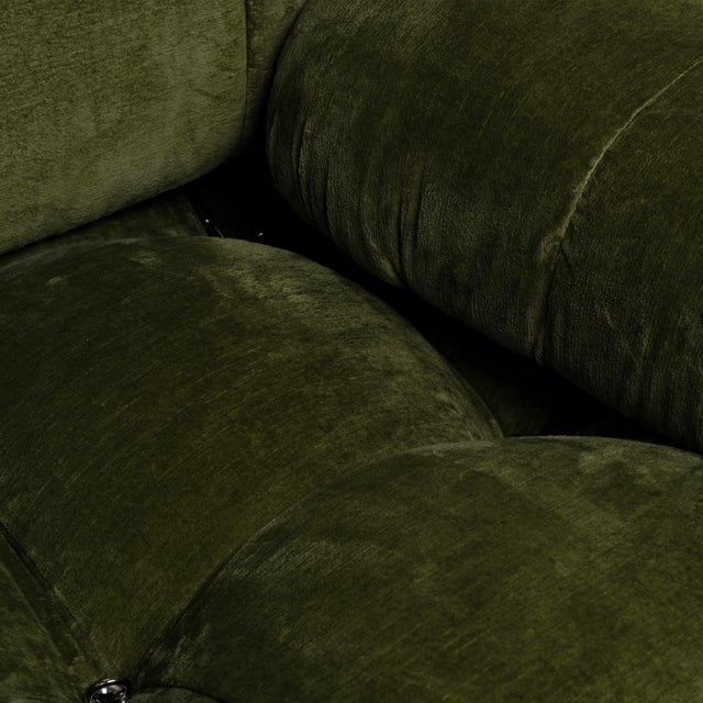 Mario Bellini Camaleonda Sofa bin Green Linen Velvet y Mario Bellini for B&B Italia, 1972, Set of 2 For Sale - Image 4 of 18