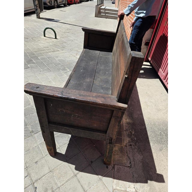 Brown Antique Wooden Bench, 1750s For Sale - Image 8 of 12