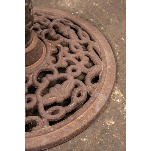 Brown Cast Iron Adjustable Three Tier Plant Stand For Sale - Image 8 of 8
