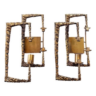 Sconces Bronze Frames without Glasses by Angelo Brotto for Esperia, 1960s, Set of 2 For Sale