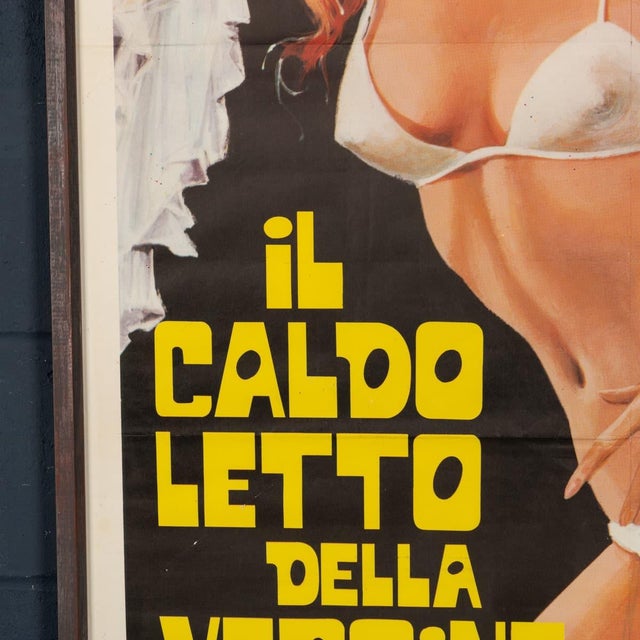 Vintage Italian Film Poster for the Warm Bed of the Virgin, 1974 For Sale - Image 9 of 17