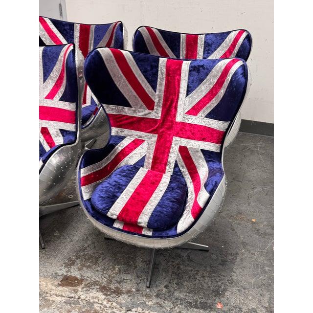 Acme Furniture Brancaster British Flag Egg Chairs, Set of Four For Sale - Image 12 of 12