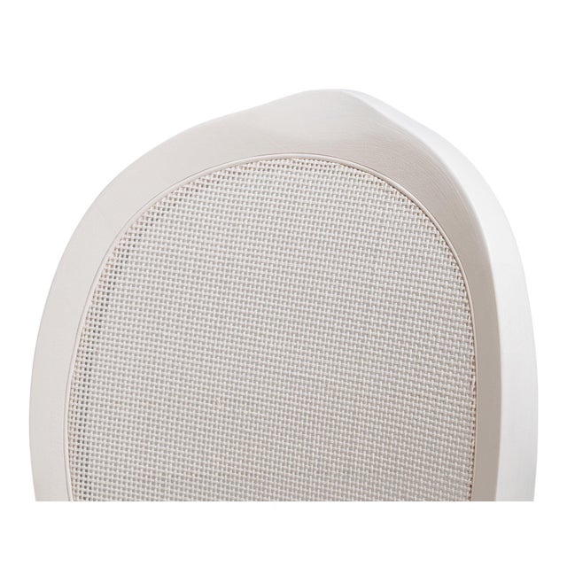 Cane Back Dining Chairs in White with Taupe Velvet, Sets of 2 For Sale - Image 10 of 11
