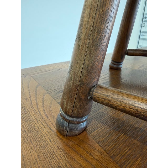 Vintage Scandinavian Brutalist Oak Dining Chairs, Set of 6 For Sale - Image 9 of 12
