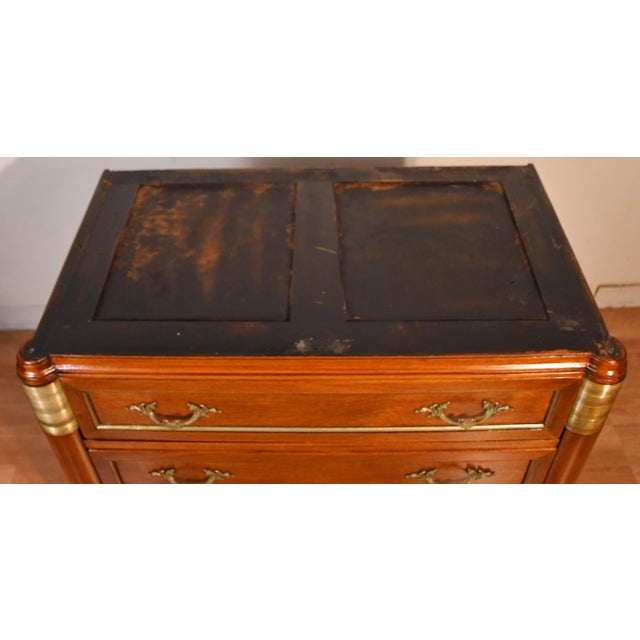 1920s Antique French Louis XVI Mahogany Marble Top Commode Dresser For Sale - Image 10 of 15