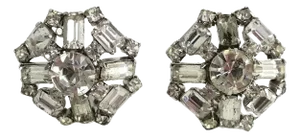 Diamond-Esque Rhinestone Cluster Earrings