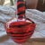1980’s Cranberry Red and Black Swirl Vase For Sale - Image 4 of 9