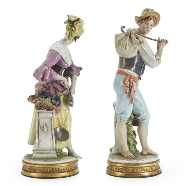 Rural Figures in Polychrome Porcelain by Giuseppe Cappè, 1960s, Set of 2 For Sale - Image 6 of 13