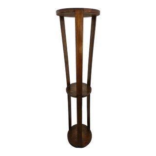 Tall Three Tier Mission Style Hourglass Plant Stand For Sale