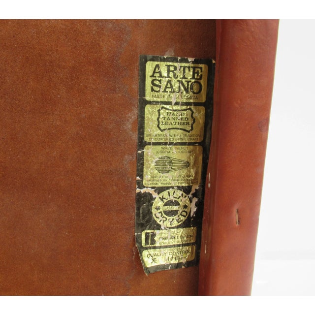 C.1960's Tanned Saddle Leather & Teak Lounge/Side Chair Designed by Biermann Werner for Arte Sano For Sale - Image 12 of 13