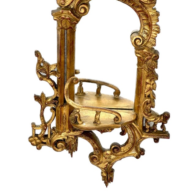 Pair of Chinese Chippendale Gilt Mirrored Wall Brackets For Sale - Image 11 of 12