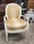 Vintage Painted French Country Upholstered Arm Chairs a Pair For Sale In New York - Image 6 of 11