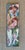 A figurative painting of a woman tying a red bow in a child's hair. Painting is done on a long board and would be a...
