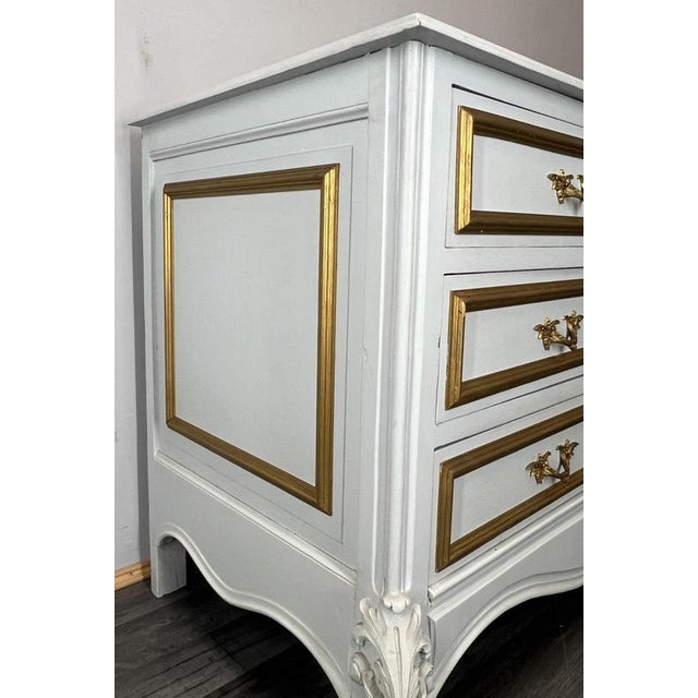 Vintage French Carved Chest of 3 Drawers For Sale - Image 11 of 17
