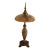 Vintage Art Nouveau Blown Glass Table Lamp W/ Brass Base, Caramel Slag, Houze For Sale
