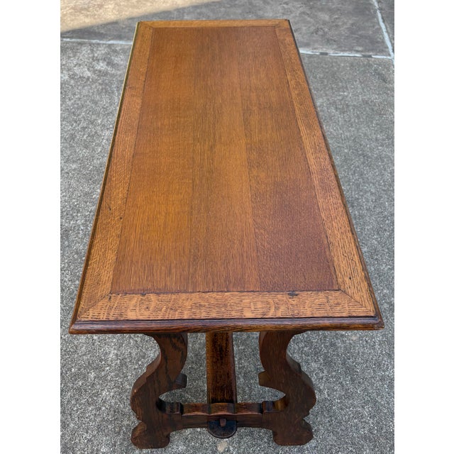 Vintage Spanish Revival Console Trestle Table For Sale - Image 9 of 10