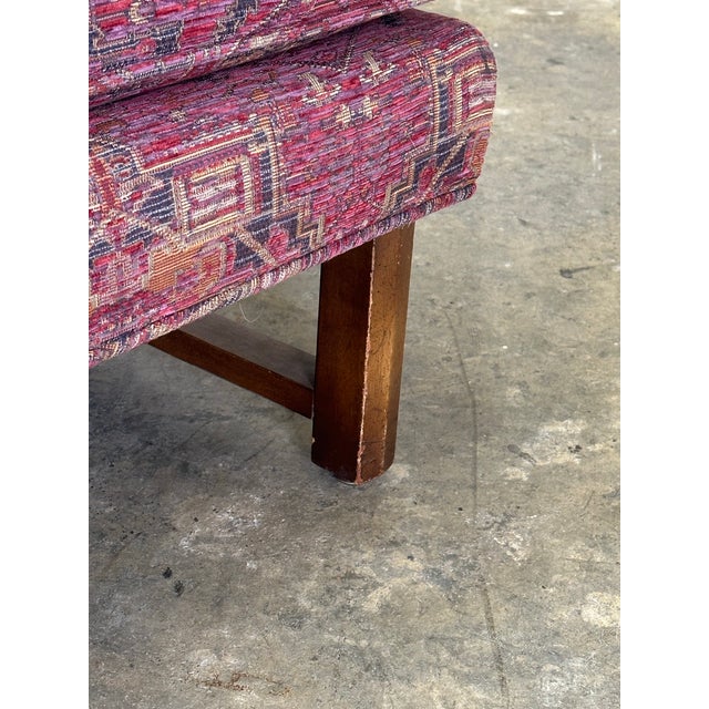 Red 1950s Edward Wormley for Dunbar Attributed Janus Wingback Chair For Sale - Image 8 of 11