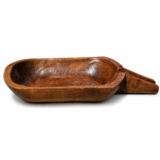 Monumental 39" Solid Wood Antique Trough for Fountain Planter Harvest Bucket Hand Carved For Sale In Los Angeles - Image 6 of 15
