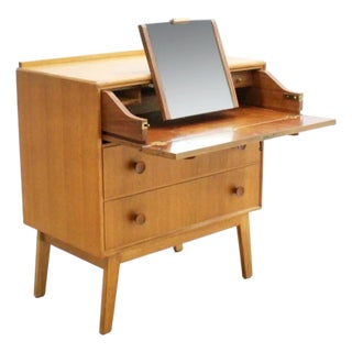 1960s Small Mid Century Oak Vanity Dresser by Meredew For Sale