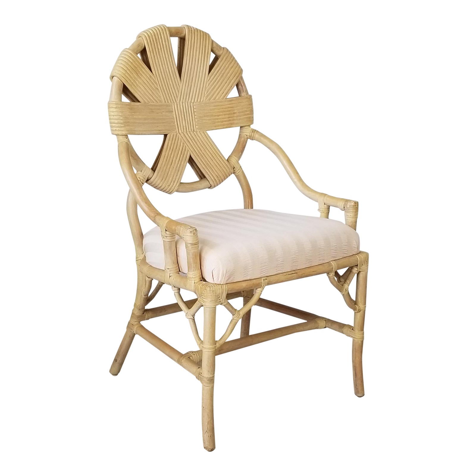 Vintage Rattan Accent Desk Chair Chairish To let the modern accent chair be the statement piece, keep the sofa or sectional simple with black or grey.
