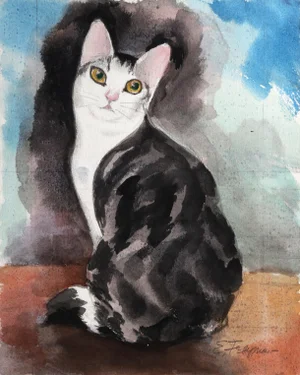 Erik Freyman, American Wirehair, Watercolor